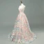 Modern / Fashion Pearl Pink Prom Dresses 2018 A-Line / Princess Spaghetti Straps Sleeveless Appliques Lace Sweep Train Ruffle Backless Formal Dresses