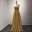 Simple Gris Robe De Soirée 2017 Princesse Longue Volants en Cascade Une épaule Sans Manches Dos Nu Faux Diamant Ceinture Glitter Robe De Ceremonie