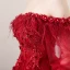 Charmant Bordeaux Robe De Soirée 2018 Princesse De l'épaule Manches Longues Appliques En Dentelle Fleur Faux Diamant Plumes Tribunal Train Volants Dos Nu Robe De Ceremonie