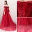 Charmant Bordeaux Robe De Soirée 2018 Princesse De l'épaule Manches Longues Appliques En Dentelle Fleur Faux Diamant Plumes Tribunal Train Volants Dos Nu Robe De Ceremonie