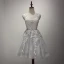 Chic / Beautiful Grey Bridesmaid Dresses 2017 A-Line / Princess Scoop Neck Sleeveless Appliques Lace Glitter Tulle Short Ruffle Backless Wedding Party Dresses