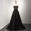 Chic / Belle Bleu Ciel Champagne Robe De Soirée 2017 Princesse Bustier Sans Manches Perlage Faux Diamant Appliques En Dentelle Tribunal Train Volants Dos Nu Robe De Ceremonie
