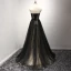 Chic / Belle Bleu Ciel Champagne Robe De Soirée 2017 Princesse Bustier Sans Manches Perlage Faux Diamant Appliques En Dentelle Tribunal Train Volants Dos Nu Robe De Ceremonie