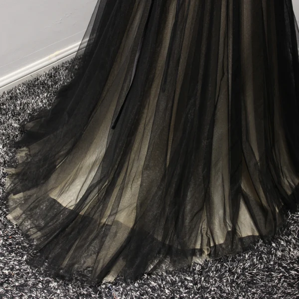 Chic / Belle Bleu Ciel Champagne Robe De Soirée 2017 Princesse Bustier Sans Manches Perlage Faux Diamant Appliques En Dentelle Tribunal Train Volants Dos Nu Robe De Ceremonie