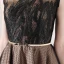Modern / Fashion Brown See-through Homecoming Graduation Dresses 2018 A-Line / Princess Scoop Neck Sleeveless Appliques Pierced Lace Metal Sash Knee-Length Ruffle Formal Dresses