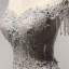 Luxury / Gorgeous Grey Evening Dresses  2017 A-Line / Princess Off-The-Shoulder Short Sleeve Beading Crystal Appliques Lace Pearl Rhinestone Tassel Floor-Length / Long Ruffle Backless Formal Dresses