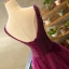 Chic / Beautiful Grape Prom Dresses 2018 A-Line / Princess V-Neck Sleeveless Beading Floor-Length / Long Ruffle Backless Formal Dresses