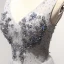 Schöne Grau Abendkleider 2017 A Linie V-Ausschnitt Ärmellos Perlenstickerei Kristall Pailletten Lange Rüschen Rückenfreies Festliche Kleider