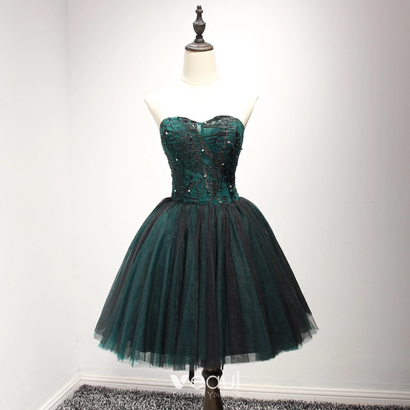 short emerald green cocktail dress Emerald Green Off The Shouder Satin Boned Short Bridesmaid Dresses main image 1