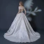 Vintage / Retro Champagne Wedding Dresses 2018 Ball Gown Off-The-Shoulder Short Sleeve Backless Appliques Lace Beading Ruffle Chapel Train