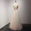 Fine Perle Rosa Blå Selskapskjoler 2017 Prinsesse Kjæreste Uten Ermer Paljetter Appliques Blomst Beading Krystall Lange Buste Ryggløse Formelle Kjoler