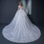 Élégant Blanche Transparentes Robe De Mariée 2018 Robe Boule Encolure Dégagée Dos Nu Appliques En Dentelle Perlage Volants Chapel Train