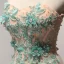 Fine Perle Rosa Blå Selskapskjoler 2017 Prinsesse Kjæreste Uten Ermer Paljetter Appliques Blomst Beading Krystall Lange Buste Ryggløse Formelle Kjoler