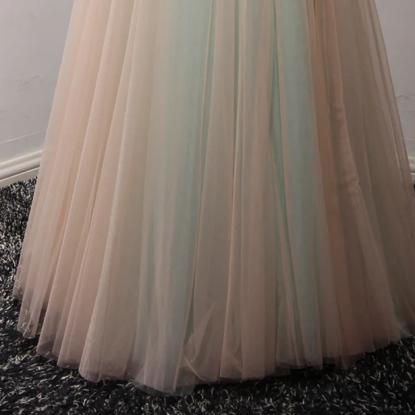 Fine Perle Rosa Blå Selskapskjoler 2017 Prinsesse Kjæreste Uten Ermer Paljetter Appliques Blomst Beading Krystall Lange Buste Ryggløse Formelle Kjoler