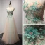 Fine Perle Rosa Blå Selskapskjoler 2017 Prinsesse Kjæreste Uten Ermer Paljetter Appliques Blomst Beading Krystall Lange Buste Ryggløse Formelle Kjoler