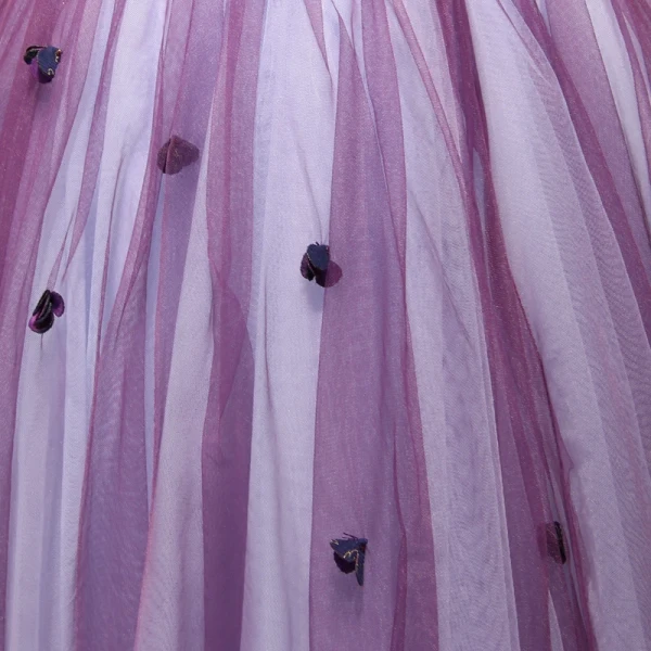 Chic / Beautiful Grape Cocktail Dresses 2017 Ball Gown Strapless Sleeveless Appliques Flower Beading Crystal Short Ruffle Backless Formal Dresses