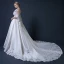 Vintage / Retro Champagne Wedding Dresses With Shawl 2018 Ball Gown V-Neck Backless Appliques Lace Beading Ruffle Cathedral Train