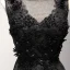 Chic / Beautiful Black Homecoming Graduation Dresses 2017 A-Line / Princess V-Neck Sleeveless Appliques Lace Flower Pearl Rhinestone Tea-length Ruffle Pierced Backless Formal Dresses