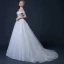 Erschwinglich Weiß Brautkleider 2018 Ballkleid Off Shoulder Kurze Ärmel Rückenfreies Perlenstickerei Applikationen Mit Spitze Glanz Tülle Rüschen Kapelle-Schleppe