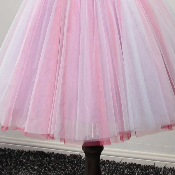 Chic / Belle Rougissant Rose Robe De Fete 2017 Robe Boule V-Cou Sans Manches Appliques En Dentelle Fleur Perlage Cristal Paillettes Courte Volants Dos Nu Robe De Ceremonie