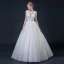 Affordable Ivory Wedding Dresses 2018 A-Line / Princess V-Neck Sleeveless Backless Appliques Lace Beading Ruffle Floor-Length / Long