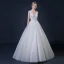 Affordable Ivory Wedding Dresses 2018 A-Line / Princess V-Neck Sleeveless Backless Appliques Lace Beading Ruffle Floor-Length / Long