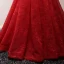 Chic / Beautiful Red Evening Dresses  2017 A-Line / Princess Amazing / Unique V-Neck Sleeveless Beading Lace Crystal Pearl Bow Sash Floor-Length / Long Ruffle Backless Formal Dresses