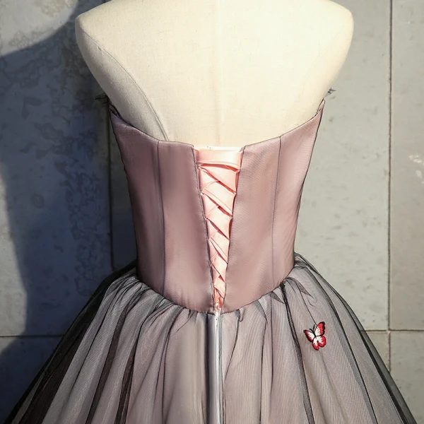 Elegant Svart Ballkjoler 2018 Ballkjole Blonder Blomst Sommerfugl Beading Rhinestone Kjæreste Ryggløse Uten Ermer Lange Formelle Kjoler