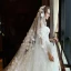 Lyx Elfenben Bröllopsklänningar 2018 Prinsessa Beading Appliqués Spets Pärla Av Axeln Halterneck Korta ärm Cathedral Train Bröllop
