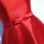 Chic / Beautiful Red Formal Dresses Graduation Dresses 2017 Lace Flower Rhinestone Tea-length Square Neckline Short Sleeve A-Line / Princess