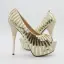 Sparkly Gull Aften Damesko 2018 Paljetter 12 cm Stiletthæler Peep Toe Pumps