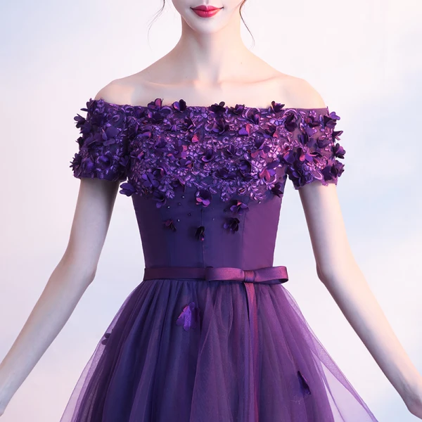 purple cocktail dresses with sleeves Phyllis Purple Long Sleeve Mini Dress main image 1