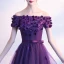 Schöne Violett Cocktailkleider 2017 A Linie Schleife Applikationen Kristall Off Shoulder Rückenfreies Asymmetrisch Festliche Kleider