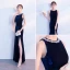 Sexy Navy Blue Evening Dresses  2018 Trumpet / Mermaid Rhinestone Scoop Neck Sleeveless Floor-Length / Long Formal Dresses