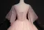 Elegant Pearl Pink Prom Dresses 2018 Ball Gown Lace Appliques Pearl Rhinestone Feather V-Neck Backless 1/2 Sleeves Floor-Length / Long Formal Dresses