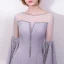 Amazing / Unique Grey Evening Dresses  2018 Trumpet / Mermaid Sequins Scoop Neck Long Sleeve Sweep Train Formal Dresses