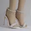 Moderne / Mode Blanche Soirée Sandales Femme 2018 Faux Diamant Bride Cheville 11 cm Talons Aiguilles Peep Toes / Bout Ouvert Sandales