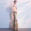 Sparkly Evening Dresses  2018 Trumpet / Mermaid Sequins Scoop Neck Backless 1/2 Sleeves Ankle Length Formal Dresses