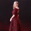 Chic / Belle 2 Pièces Robe De Soirée 2018 Princesse Ceinture Dentelle Encolure Dégagée Dos Nu Manches Courtes Longue Robe De Ceremonie
