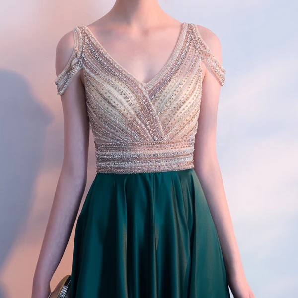 Luxury / Gorgeous Evening Dresses 2018 A-Line / Princess Crystal Beading Rhinestone V-Neck Strapless Backless Sleeveless Sweep Train Formal Dresses Luxury / Gorgeous Evening Dresses 2018 A-Line / Princess Crystal Beading Rhinestone V-Neck Strapless Backless Sleeveless Sweep Train Formal Dresses