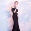Simple Noir Robe De Soirée 2018 Trompette / Sirène Bustier Dos Nu Sans Manches Longue Robe De Ceremonie