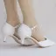 Chic / Beautiful White Wedding Shoes 2018 Pearl Rhinestone Tassel 5 cm Stiletto Heels Pointed Toe Wedding High Heels