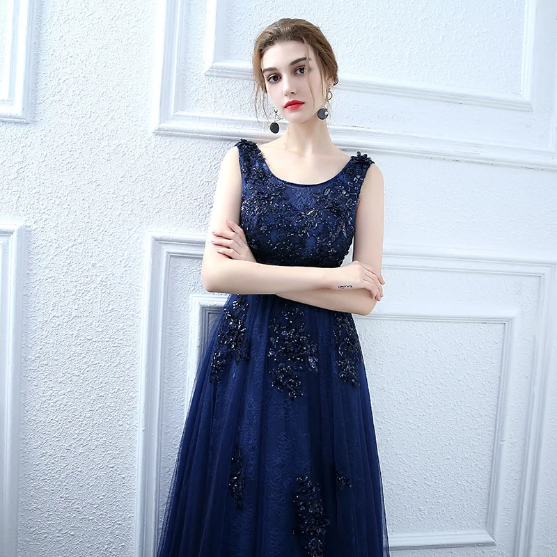 princess polly baby blue dress Elegant Navy Blue Semi Formal Midi Dress With Sheer Bell Sleeves #J1957 main image 0