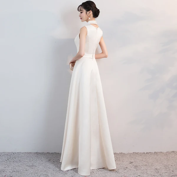 Modest / Simple Evening Dresses  2018 A-Line / Princess High Neck Sleeveless Floor-Length / Long Formal Dresses