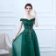 Chic / Beautiful Prom Dresses 2018 A-Line / Princess Lace Flower Beading Sequins Off-The-Shoulder Backless Sleeveless Floor-Length / Long Formal Dresses