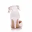 Modest / Simple White Wedding Shoes 2018 Pearl Rhinestone Tassel 8 cm Stiletto Heels Pointed Toe Wedding High Heels