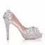 Amazing / Unique Silver Wedding Shoes 2018 Crystal 11 cm Stiletto Heels Open / Peep Toe Wedding High Heels