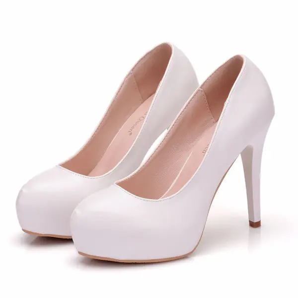 Enkla Vita Kontors Pumps 2018 11 cm Stilettklackar Pande Zote Toe Pumps