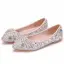 Scintillantes Argenté Chaussure De Mariée 2018 Cristal Faux Diamant À Bout Pointu Plate Mariage