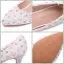 Chic / Beautiful White Wedding Shoes 2018 Lace Flower Rhinestone 5 cm Stiletto Heels Pointed Toe Wedding Pumps
